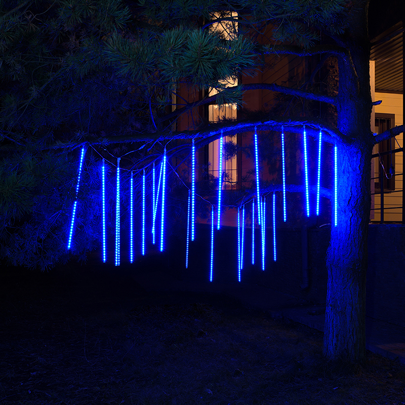Новогодняя светодиодная гирлянда уличная Baziator Тающие Сосульки H0151 3 м синяя