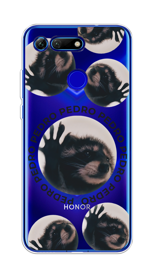 

Чехол на Honor V20 "Pedro енот", Черный;бежевый;прозрачный, 67350-1