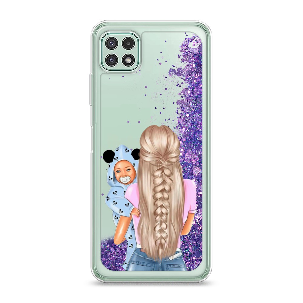 

Жидкий чехол с блестками "Розовая сакура" на Samsung Galaxy A22