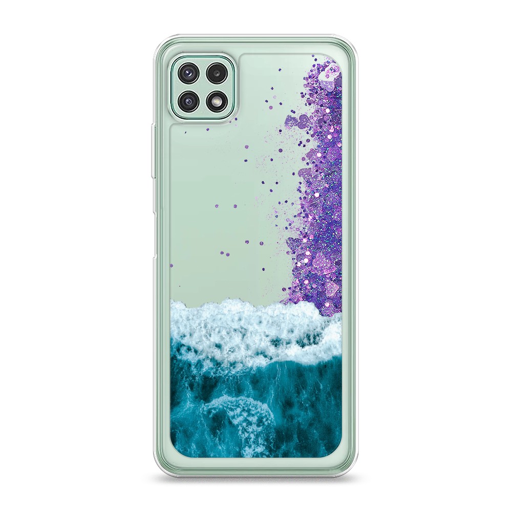

Жидкий чехол с блестками "Розовая сакура" на Samsung Galaxy A22