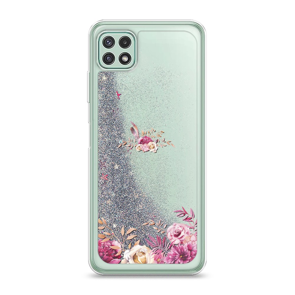 

Жидкий чехол с блестками "Розовая сакура" на Samsung Galaxy A22