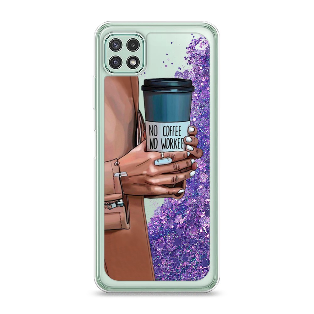 

Жидкий чехол с блестками "Розовая сакура" на Samsung Galaxy A22