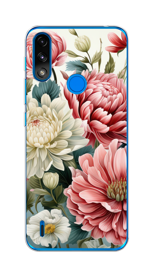 

Чехол на Lenovo K13/Motorola Moto E7 Power "Садовые цветы рисунок", Розовый;зеленый;белый, 113050-1