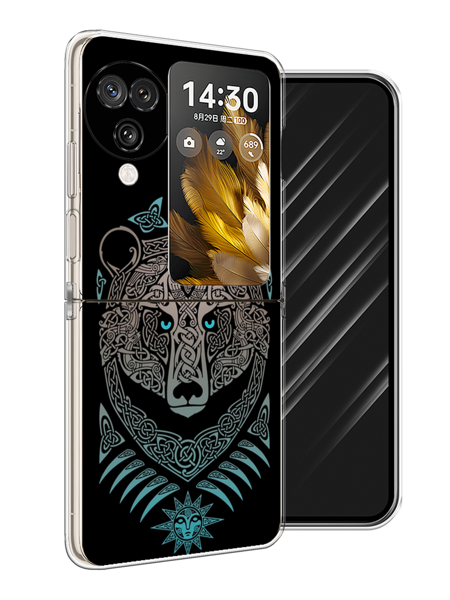 

Чехол Awog на Oppo Find N3 Flip "Кельтский медведь", Черный;серый, 2517250-1