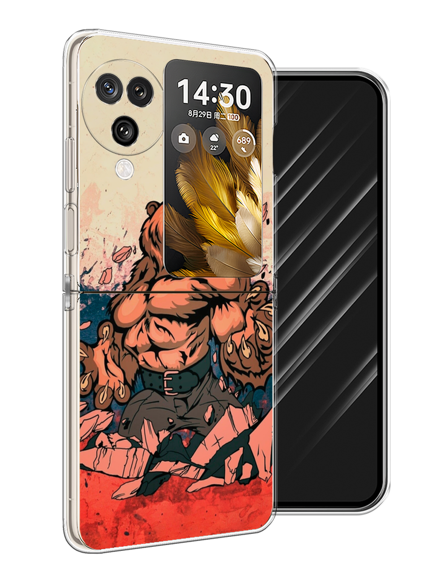 

Чехол Awog на Oppo Find N3 Flip "Медведь с флагом РФ", Коричневый;синий;красный, 2517250-1