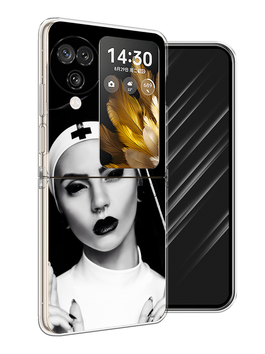 

Чехол Awog на Oppo Find N3 Flip "Черная монашка", Серый;черный, 2517250-1