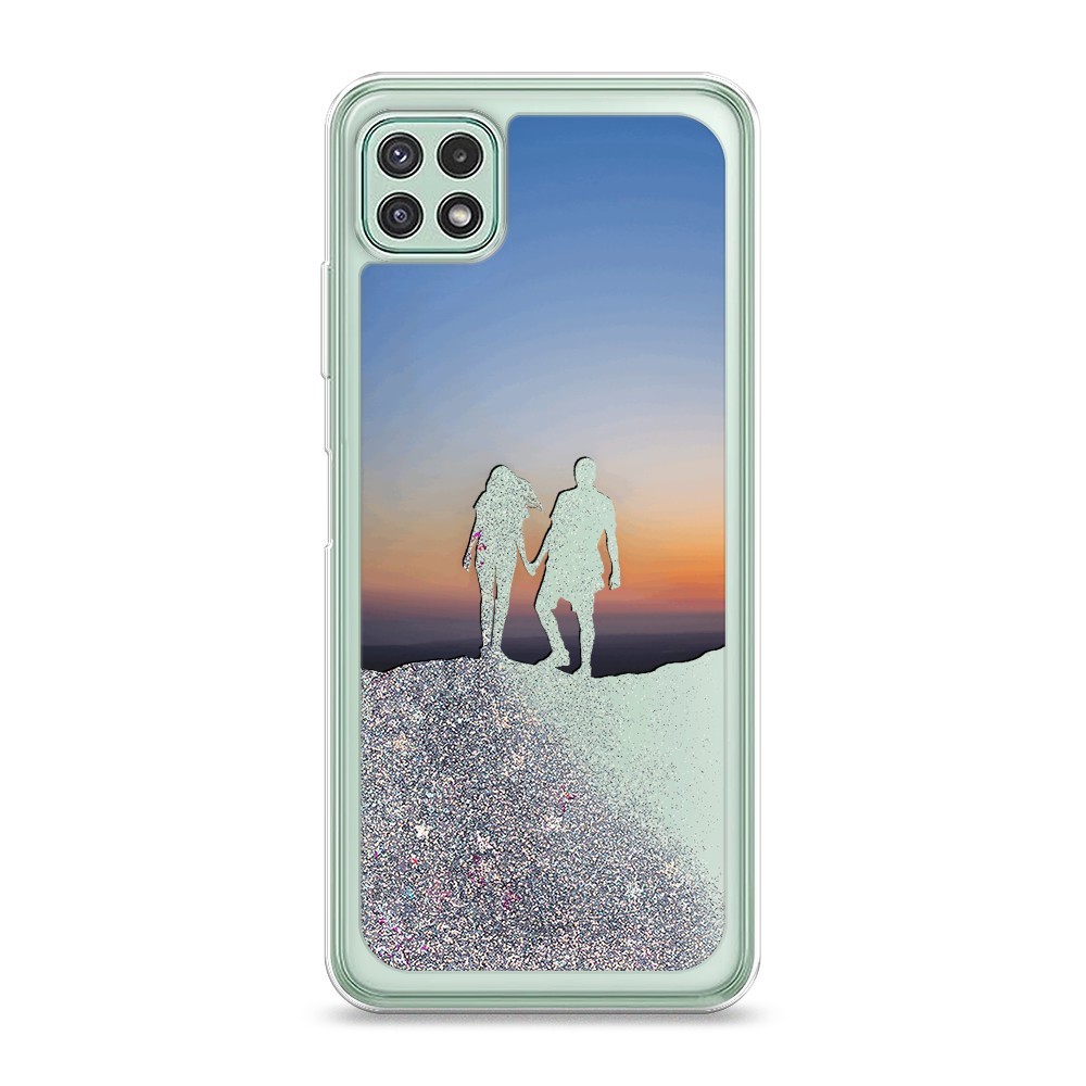 

Жидкий чехол с блестками "Розовая сакура" на Samsung Galaxy A22