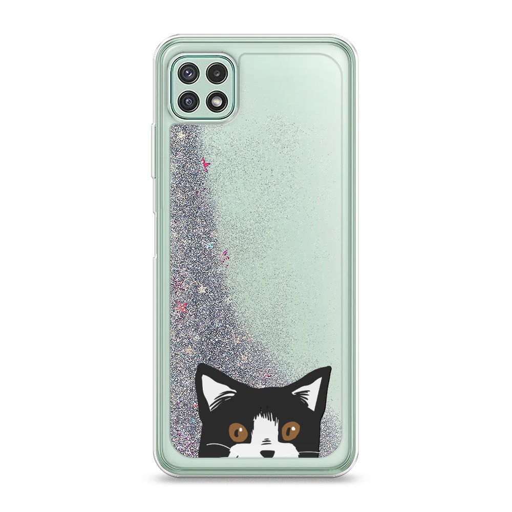 

Жидкий чехол с блестками "Розовая сакура" на Samsung Galaxy A22