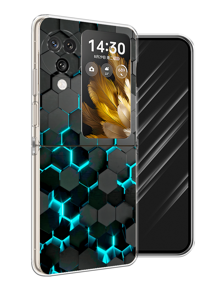 

Чехол Awog на Oppo Find N3 Flip "Соты бирюзовые", Черный;бирюзовый;синий, 2517250-1
