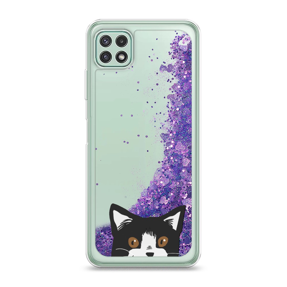 

Жидкий чехол с блестками "Розовая сакура" на Samsung Galaxy A22