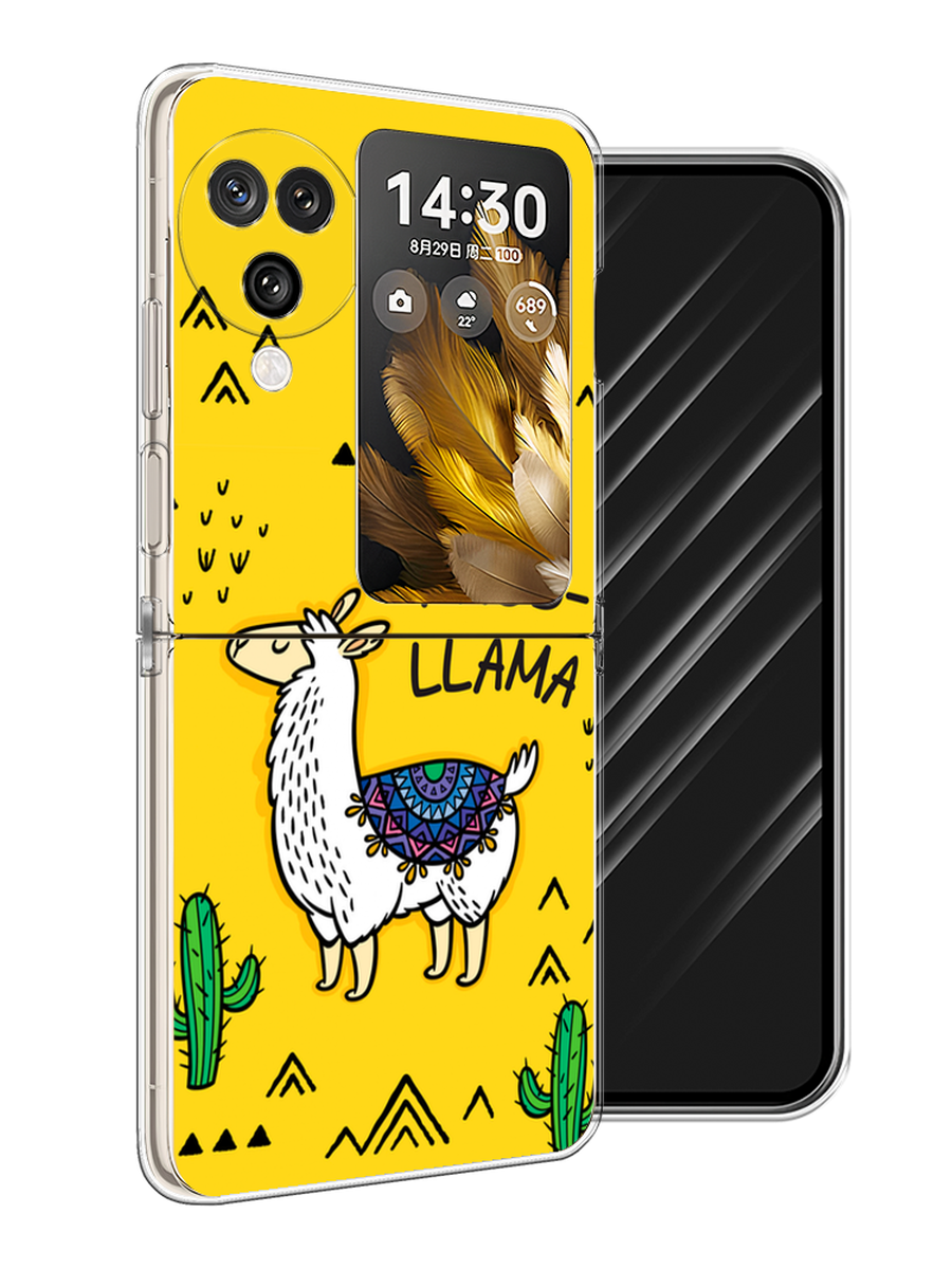 

Чехол Awog на Oppo Find N3 Flip "No probLLama", Желтый;черный;синий, 2517250-1