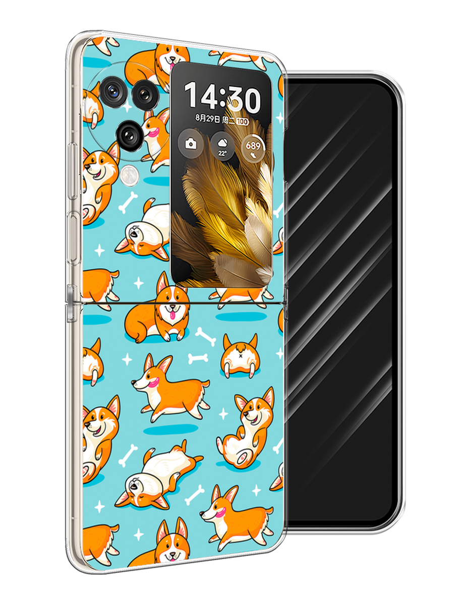 

Чехол Awog на Oppo Find N3 Flip "Веселые корги", Коричневый, 2517250-1
