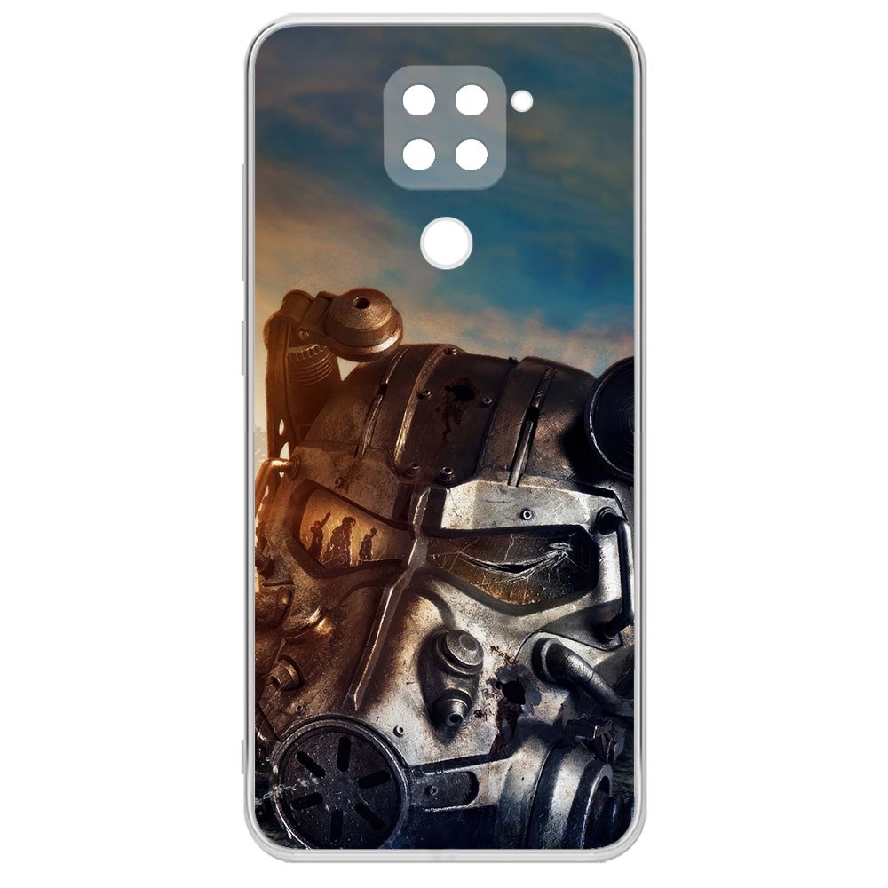 

Чехол-накладка Krutoff Clear Case Фоллаут (Fallout) - Шлем Т-60 для Xiaomi Redmi Note 9, Прозрачный
