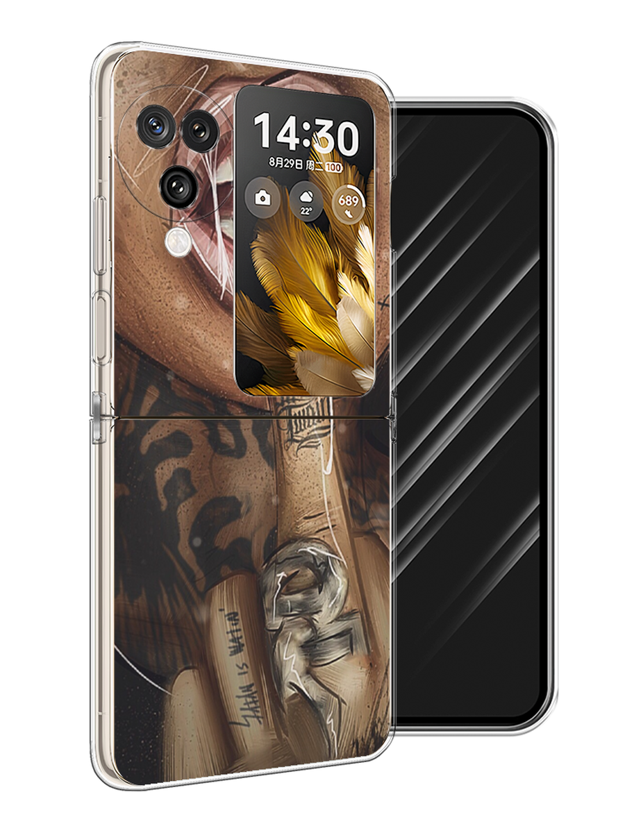 

Чехол Awog на Oppo Find N3 Flip "Девушка с татуировками", Бежевый;розовый;черный, 2517250-1