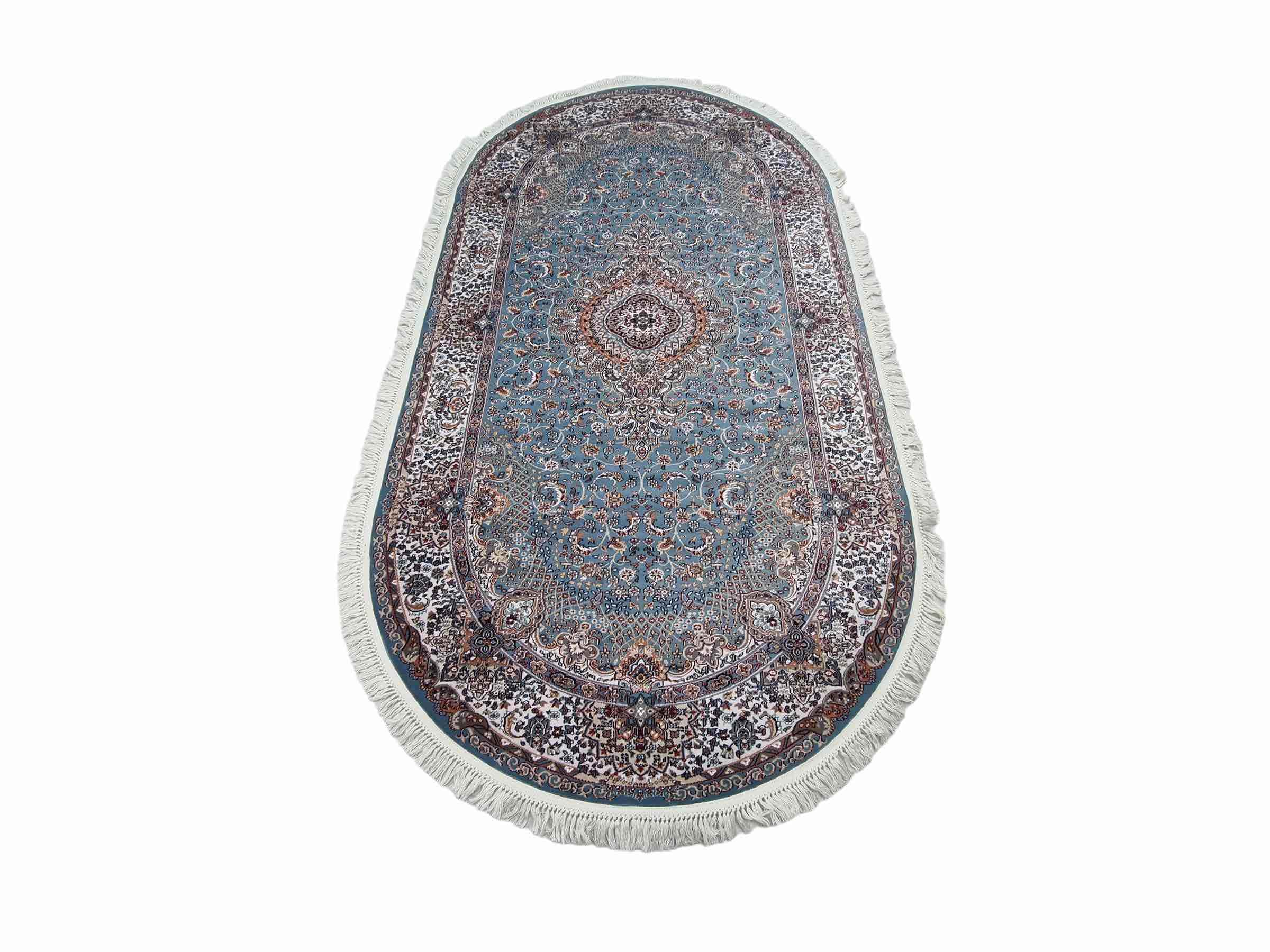 

Ковер Меринос SHAHREZA BLUE D414 OVAL 1.6x3.0, D414 BLUE