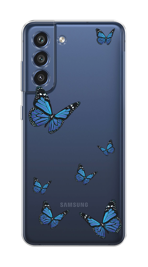 

Чехол Homey на Samsung Galaxy S21 FE 5G "Blue butterflies", Синий;черный, 2103050-1