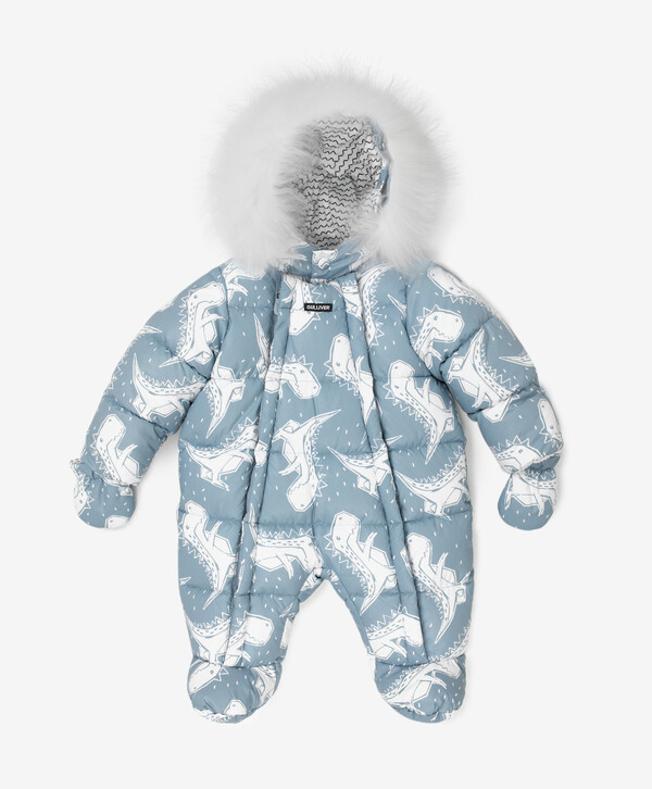 

Комбинезон зимний на искусственном пуху с принтом мультицвет Gulliver, 56-42, 22444BBC6502, Разноцветный, 22444BBC6502