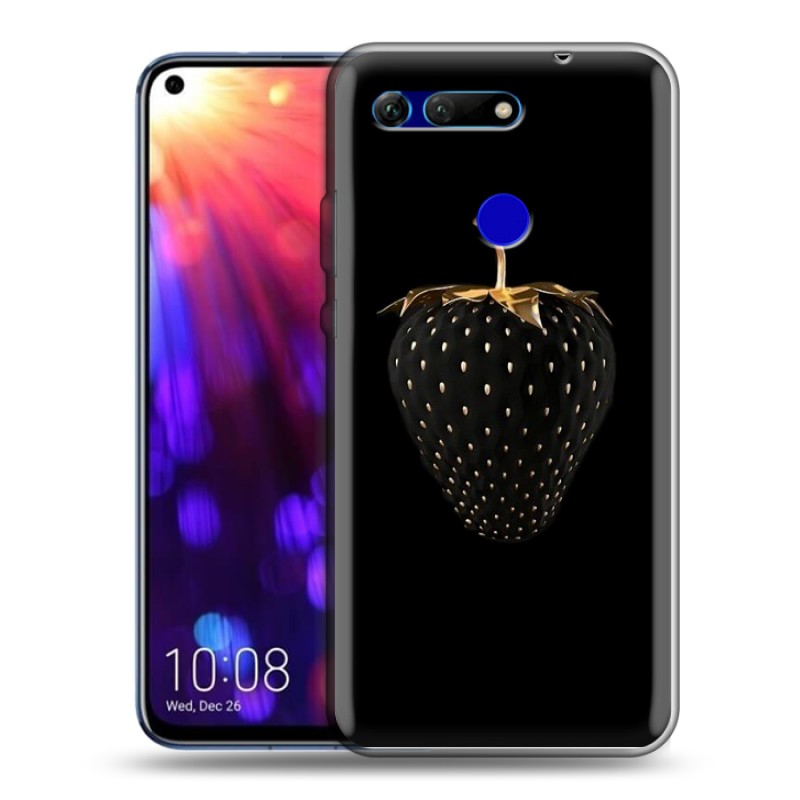 

Дизайнерский силиконовый чехол для Huawei Honor View 20 Темная клубничка