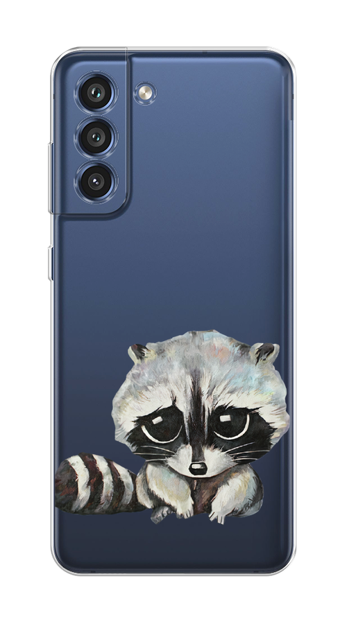 

Чехол Homey на Samsung Galaxy S21 FE 5G "Большеглазый енот", Серый;черный;прозрачный, 2103050-1