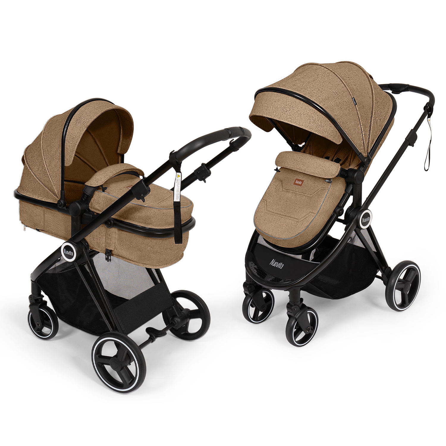

Коляска детская трансформер Nuovita Luno 2 в 1 Caffe/Кофейный, Luno 2 в 1