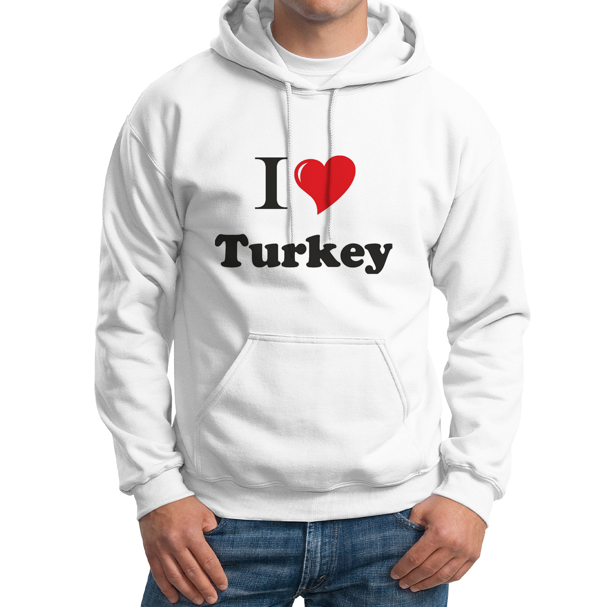 

Толстовка Худи белая Путешествия. I love Turkey, Белый, M0111464