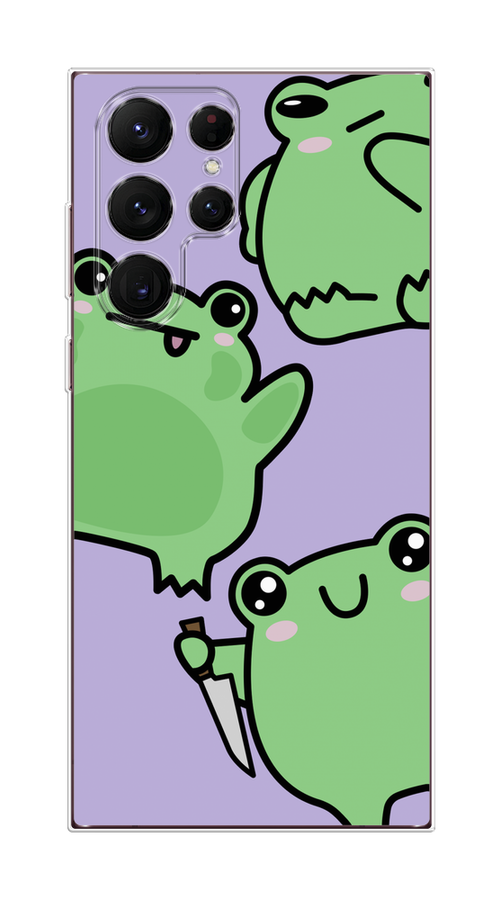 

Чехол Homey на Samsung Galaxy S22 Ultra "Опасные лягушата", Фиолетовый;зеленый;черный, 2104050-1