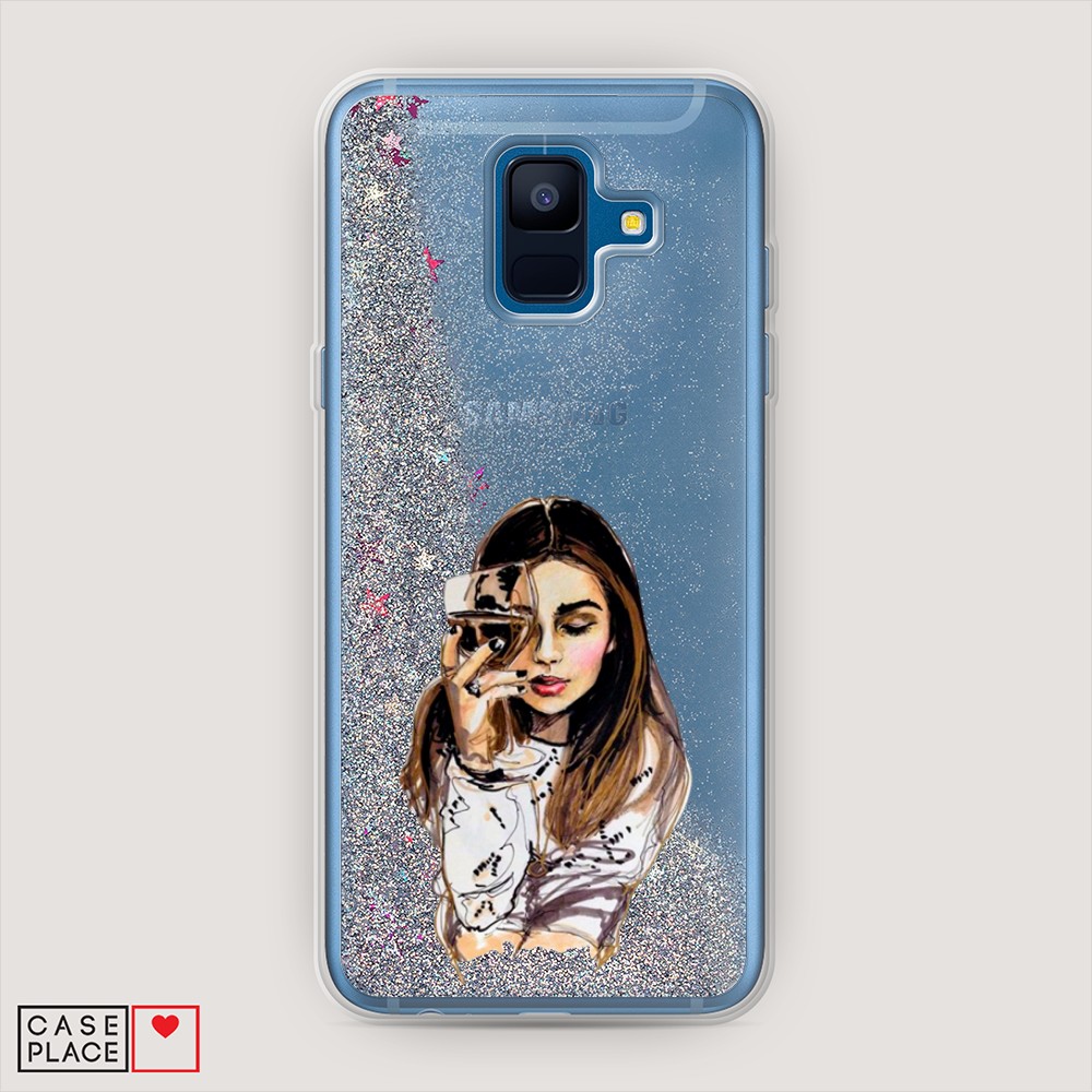 

Чехол Awog на Samsung Galaxy A6 2018 "Девушка с бокалом", Разноцветный, 25991-1