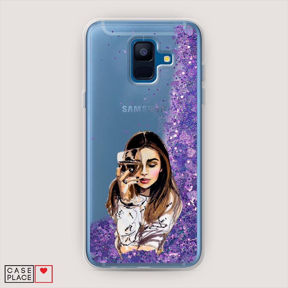 

Чехол Awog на Samsung Galaxy A6 2018 "Девушка с бокалом", Разноцветный, 25992-1