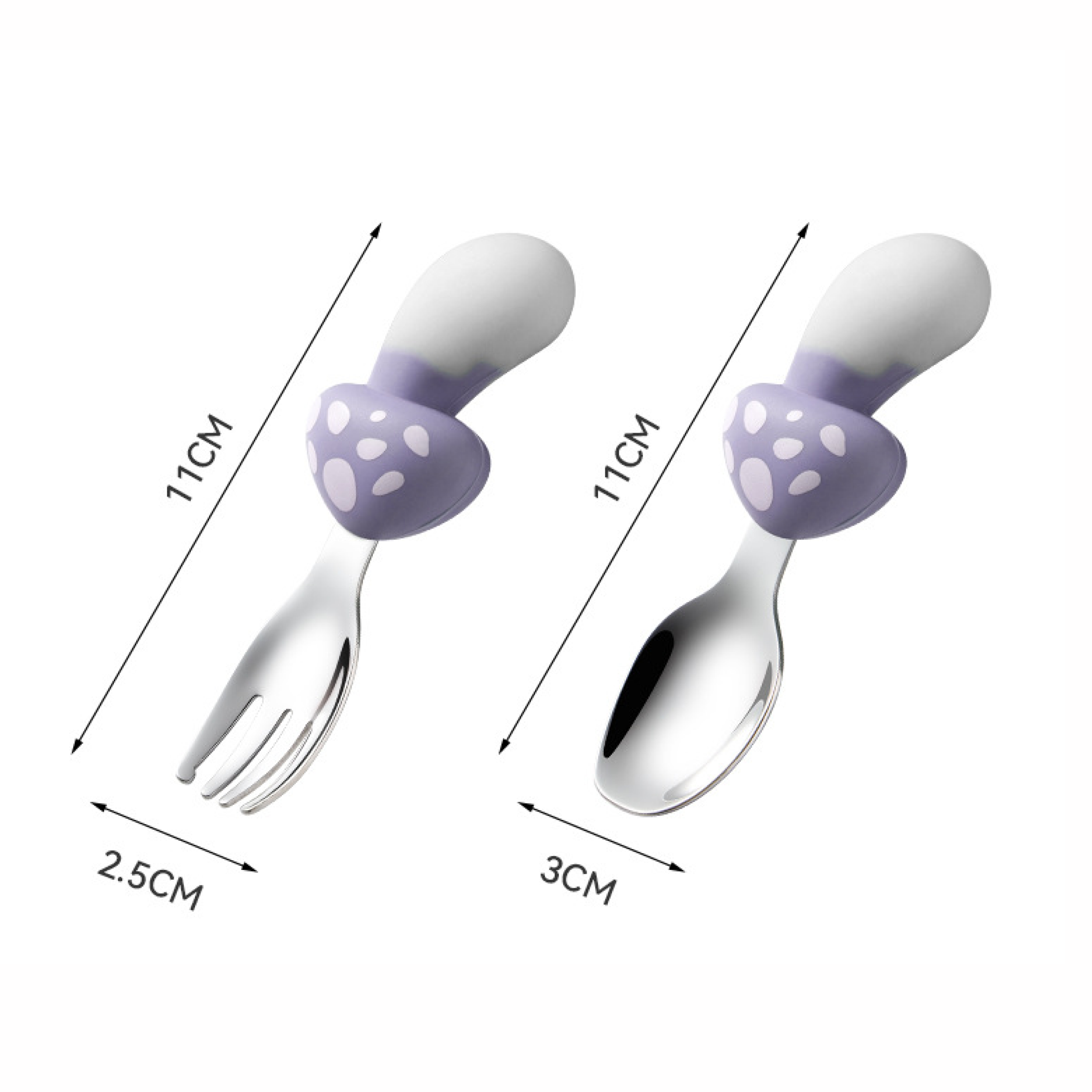 Детская ложка и вилка грибочки 2 предмета
