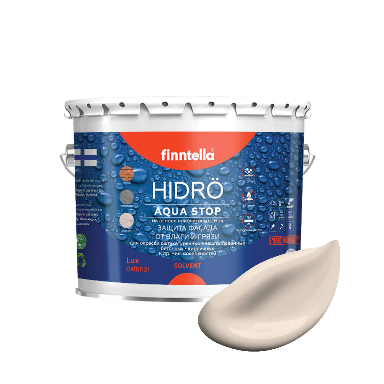 

Краска HIDRO, SILKKI бежевый, 2,7л, HIDRO самоочищающаяся фасадная