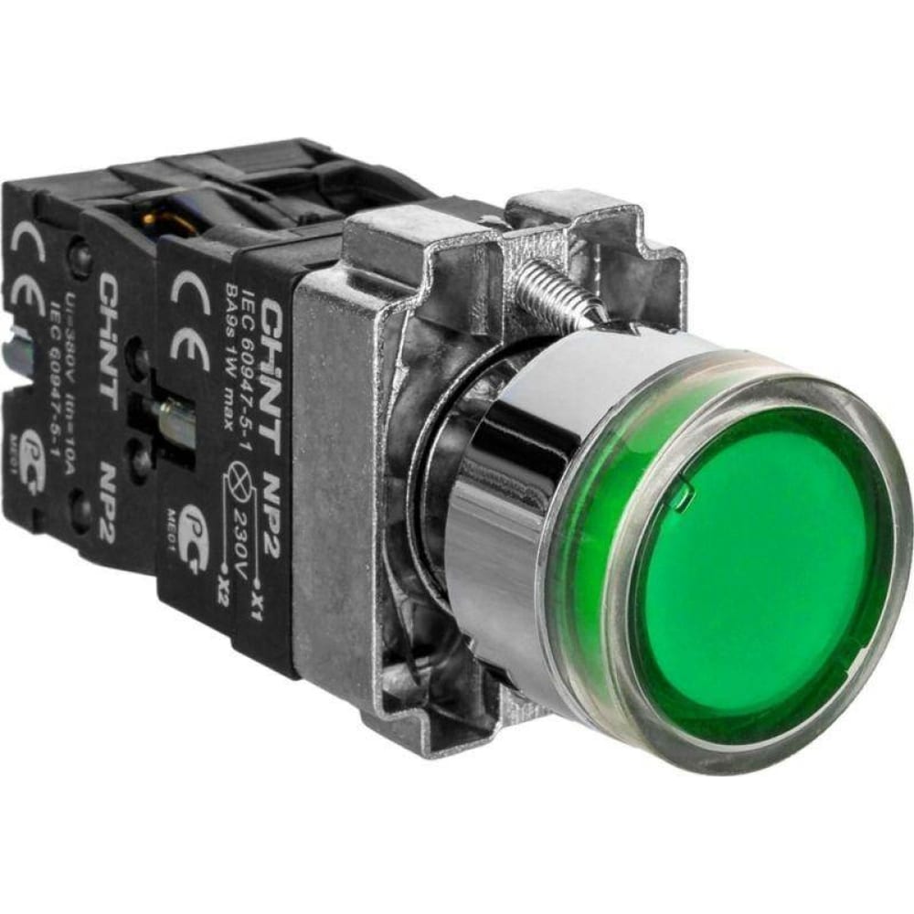 

CHINT Кнопка управления NP2-BW3361 1НО зел. AC/DC 230В(LED) IP40 573831, Зеленый