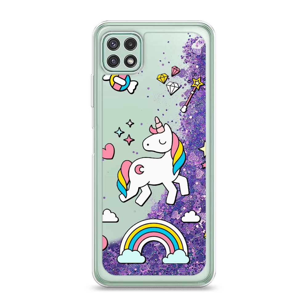 

Жидкий чехол с блестками "Розовая сакура" на Samsung Galaxy A22