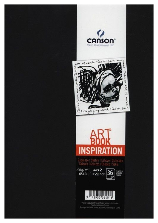 

Блокнот для графики Canson Art Book Inspiration 21х29,7 см 30 л 2 шт, черный