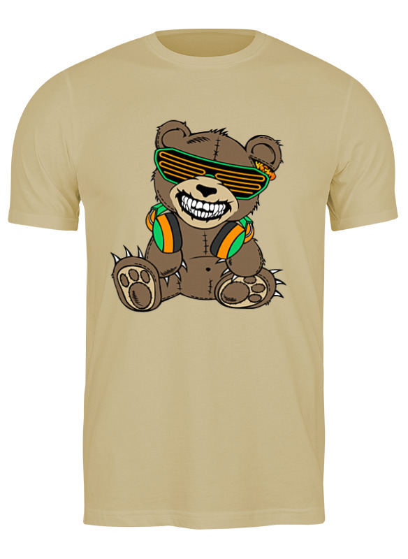 

Футболка мужская Printio happy bear бежевая S, Бежевый, happy bear
