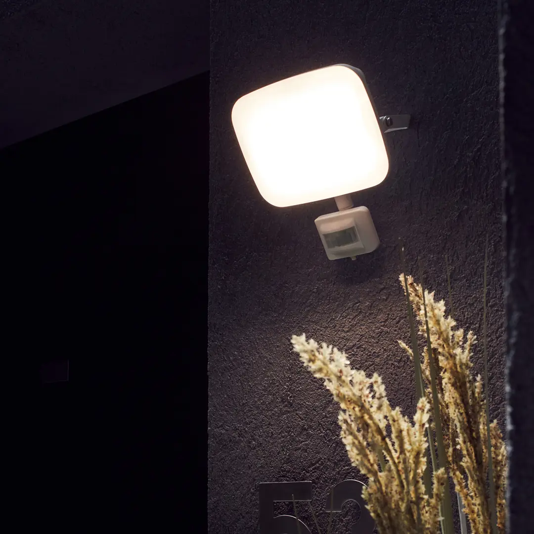 фото Прожектор светодиодный уличный inspire «kanti» 20 вт 4000к ip65 с датчиком движения белый