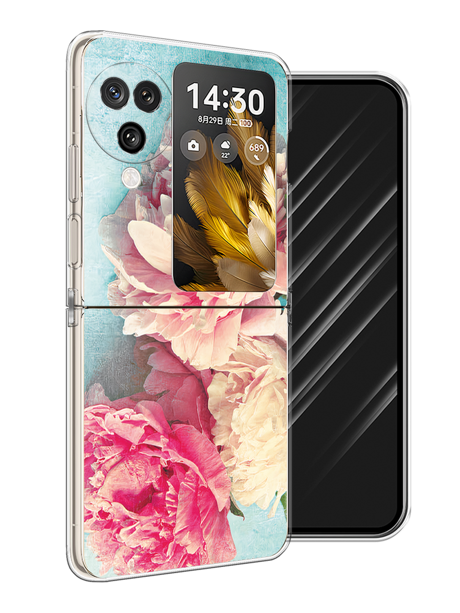 

Чехол Awog на Oppo Find N3 Flip "Пионы new", Бирюзовый, 2517250-1
