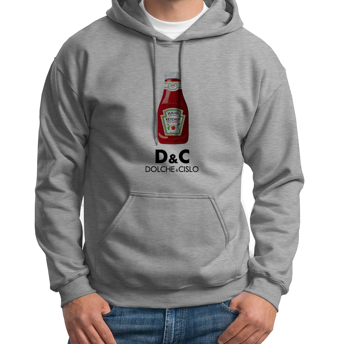 Худи унисекс CoolPodarok D and C Dolche and Cislo серое 42 RU