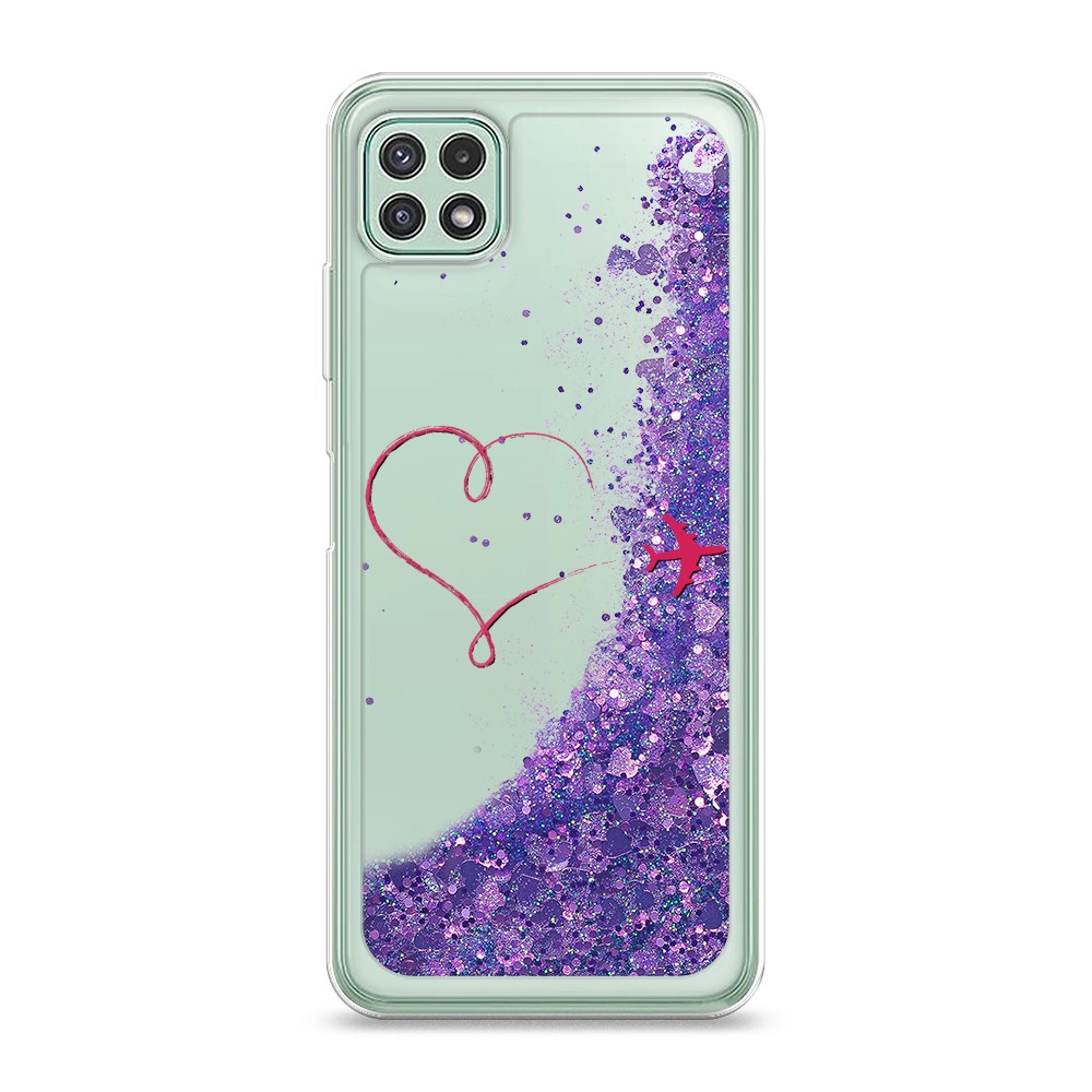 

Жидкий чехол с блестками "Розовая сакура" на Samsung Galaxy A22
