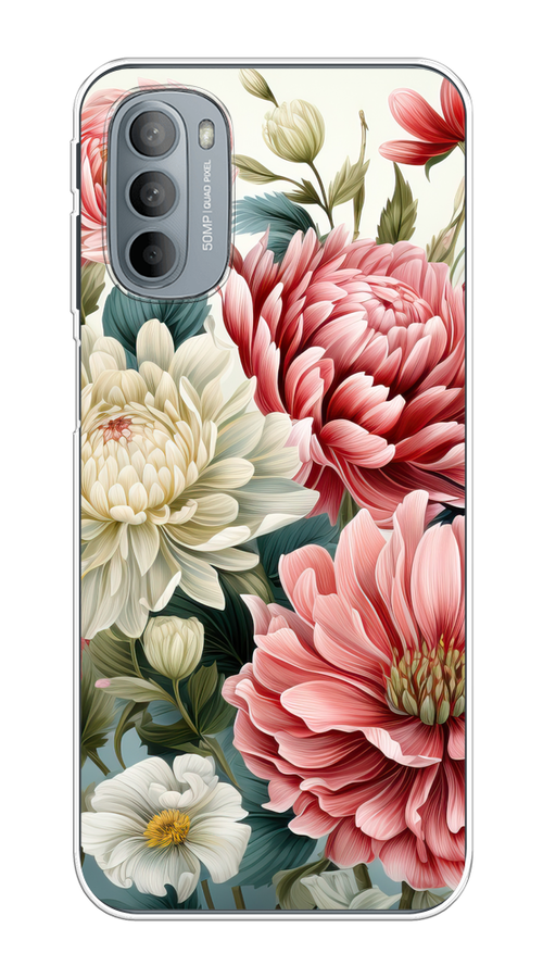 

Чехол на Motorola Moto G31/G41 "Садовые цветы рисунок", Розовый;зеленый;белый, 241850-1