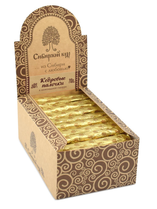 

Конфеты Кедровые палочки, классические, шоу-бокс, 900 г, 37 шт. Сибирский кедр