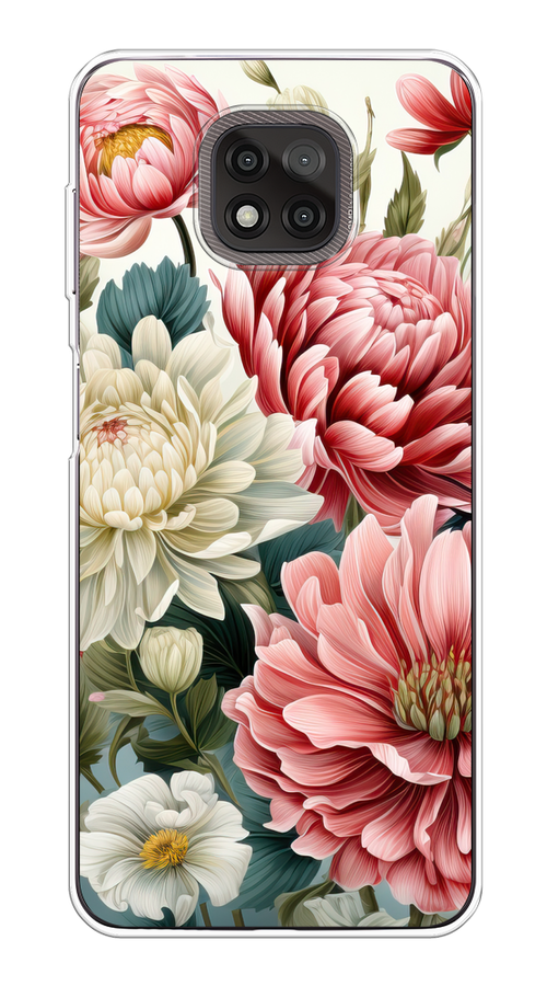 

Чехол на Motorola Moto G Power 2021 "Садовые цветы рисунок", Розовый;зеленый;белый, 242750-1