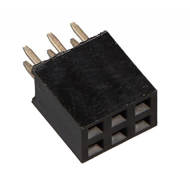 

1000 штук, Гнездо на плату PBD-6 (DS-1023 - 2x3), прямое черное