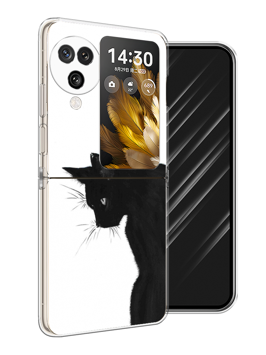 

Чехол Awog на Oppo Find N3 Flip "Black cat", Черный;белый, 2517250-1