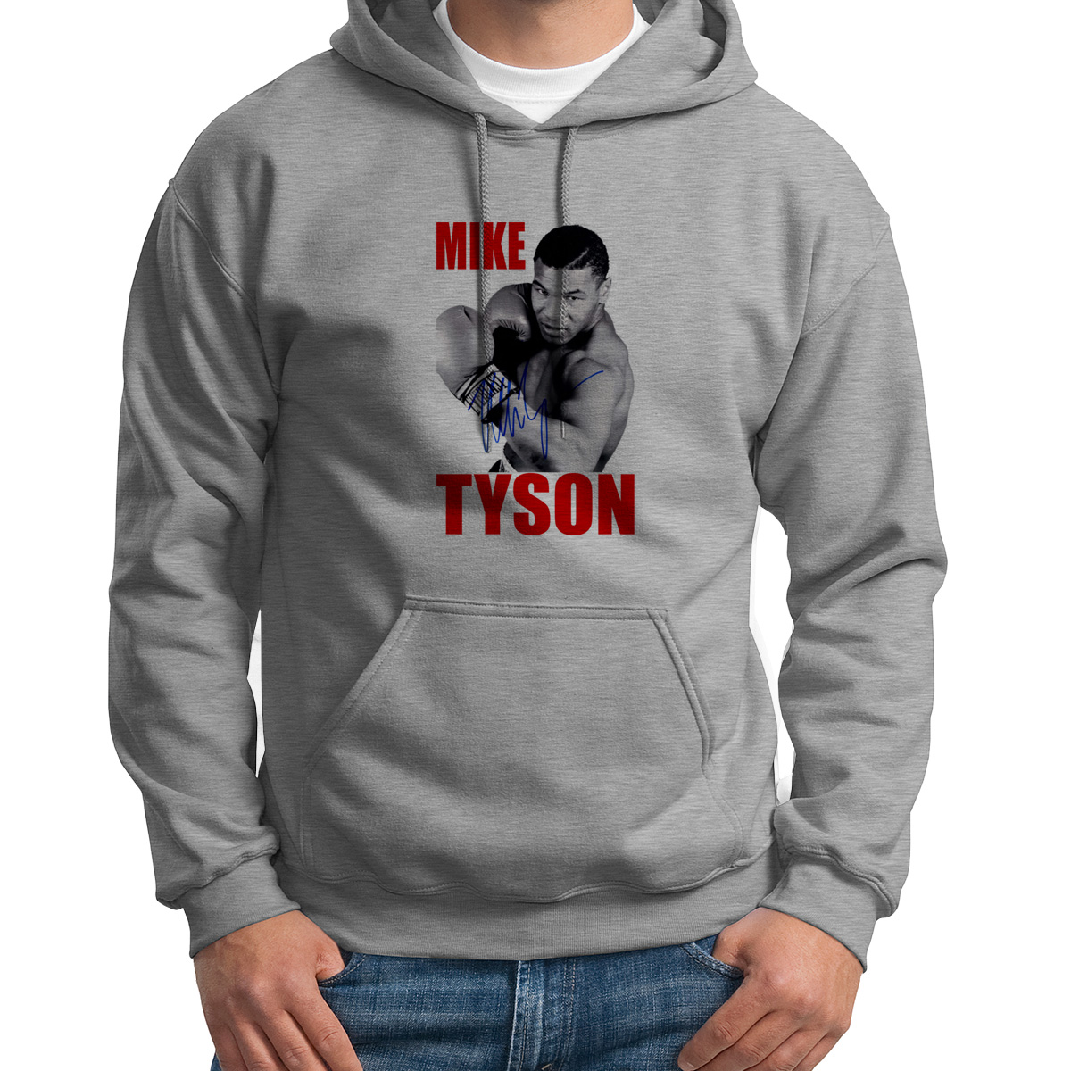 

Худи унисекс CoolPodarok Mike Tyson серое 42 RU, Серый, 2S015522