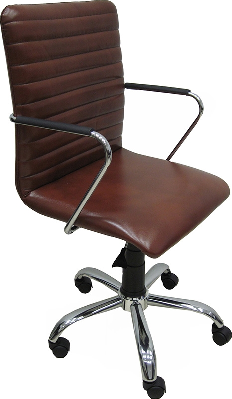 фото Компьютерное кресло евростиль task gtp хром офисное, обивка: экокожа, цвет: коричневый