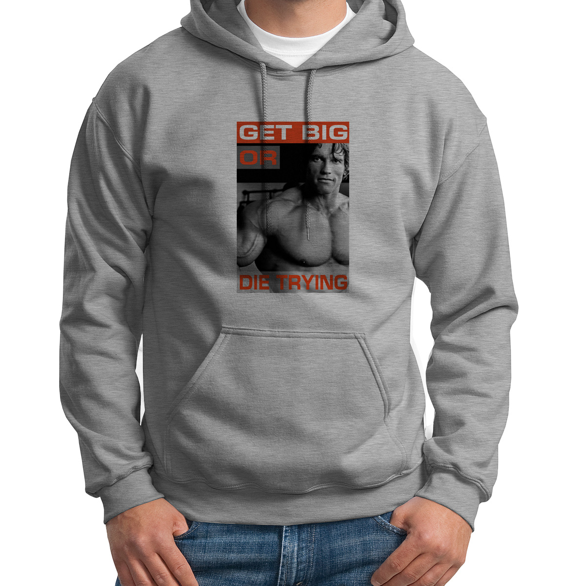 

Худи унисекс CoolPodarok Get big or die trying серое 42 RU, Серый, 2S015525