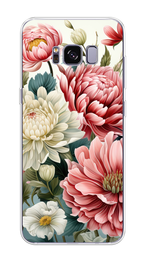 

Чехол на Samsung Galaxy S8 Plus "Садовые цветы рисунок", Розовый;зеленый;белый, 24850-1