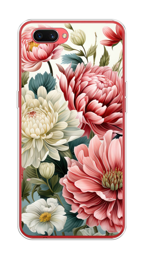 

Чехол на Oppo A3s "Садовые цветы рисунок", Розовый;зеленый;белый, 250650-1