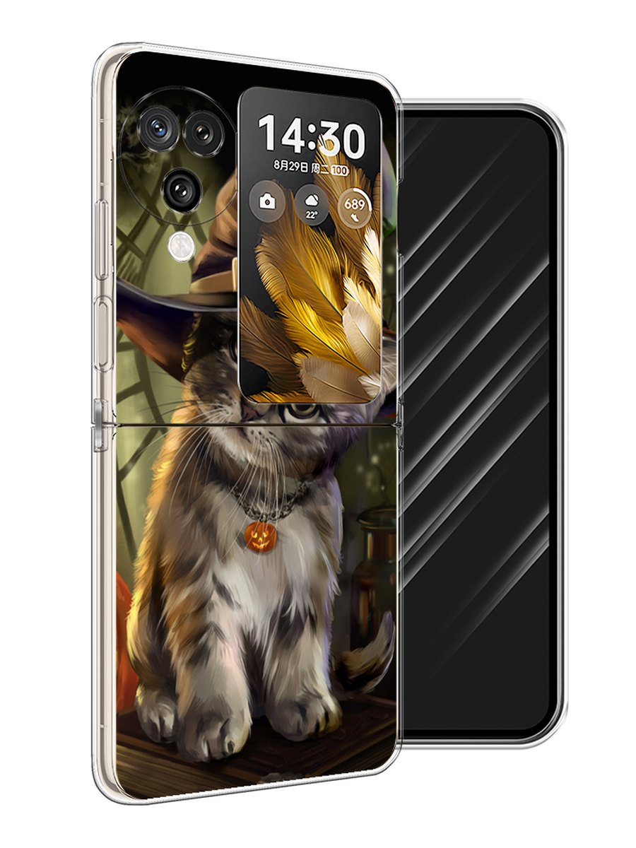 

Чехол Awog на Oppo Find N3 Flip "Кот на Хэллоуин", Зеленый;серый, 2517250-1