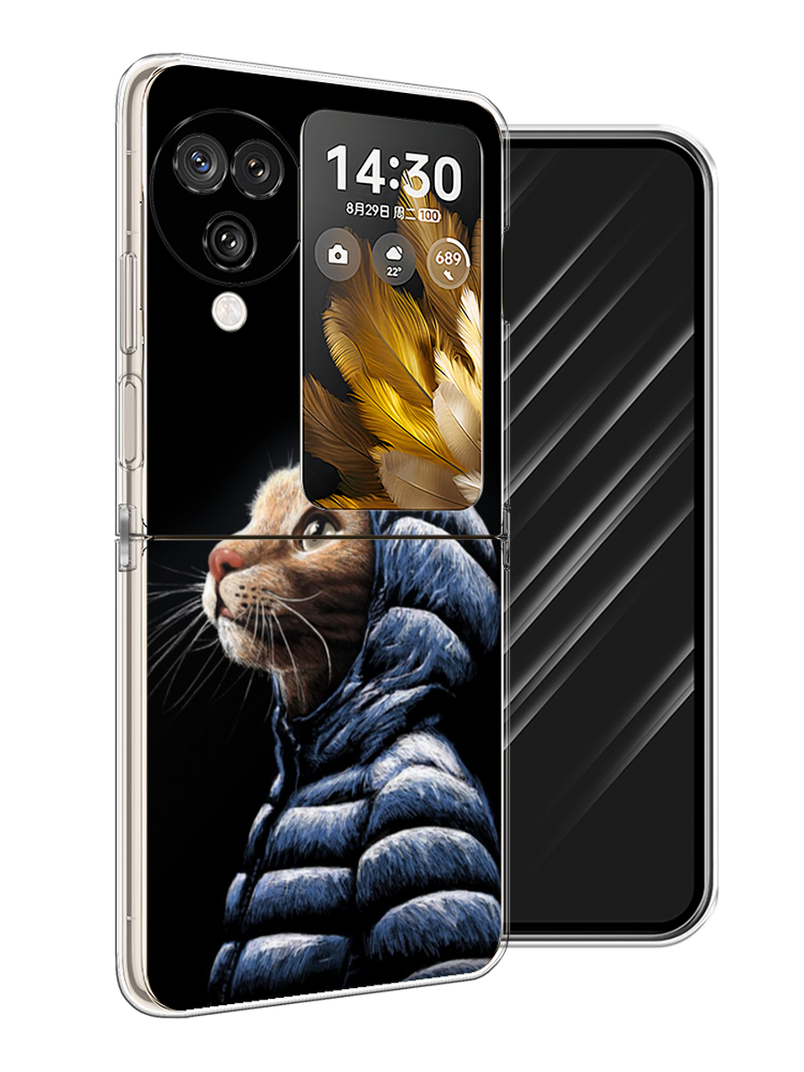 

Чехол Awog на Oppo Find N3 Flip "Кот в капюшоне", Черный;бежевый;синий, 2517250-1